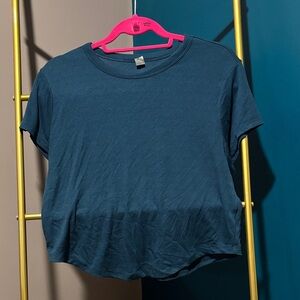 Navy Blue Women's Short Sleeve Top